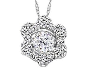 14KT WG/PENDANT+ CHAIN/0.184CT