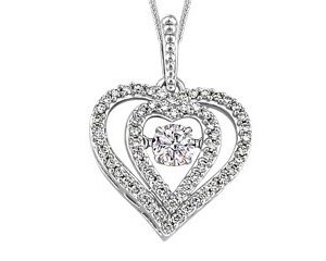 14KT WG/ 0.195CT /PENDANT+CHAIN