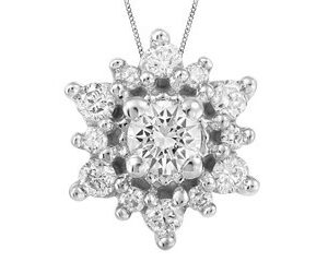 14KT WG/PENDANT+CHAIN/0.185CT/ CDN