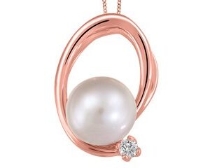 14KT YG/6.5mm PRL/0.027CT CDN