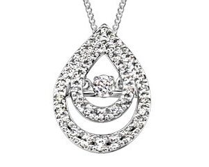 14KT WG PENDANT+ CHAIN/ 0.073CT CAD