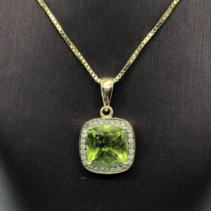 14KT/YG /DIAMOND AND PERIDOT